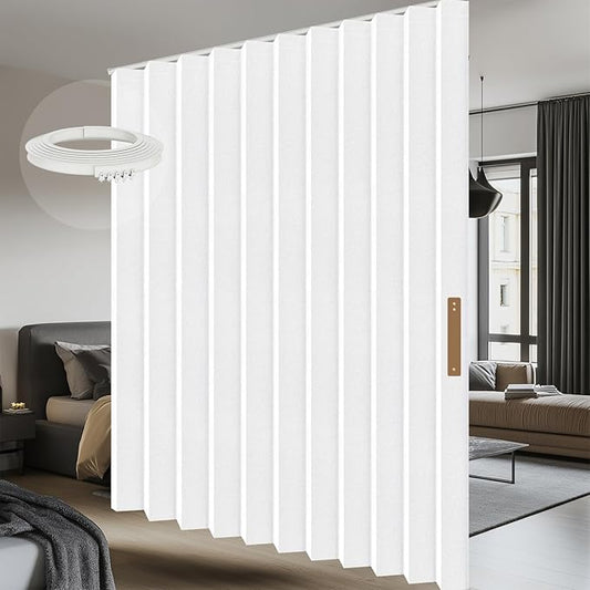 Room Divider Curtain Sets with Flexible Ceiling Track, Privacy Soundproof