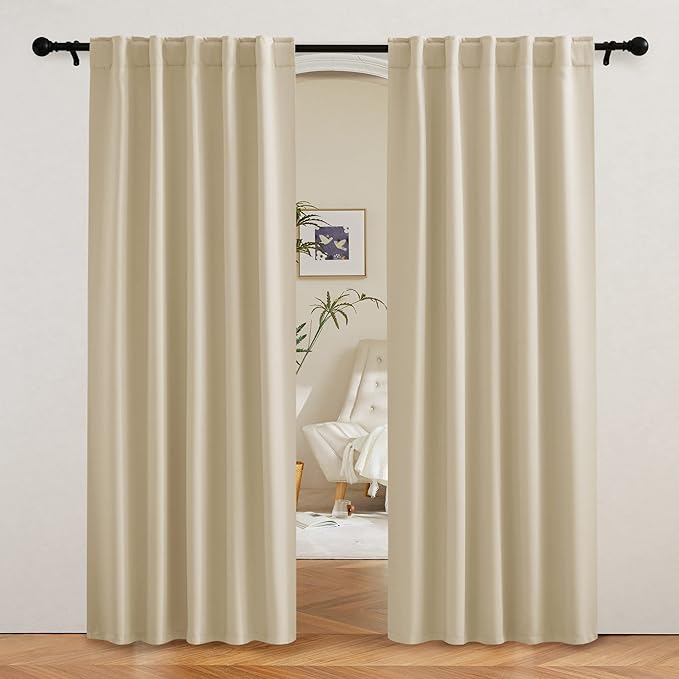 RYB HOME Blackout Curtains for Living Room, Privacy Thermal Insulating Window