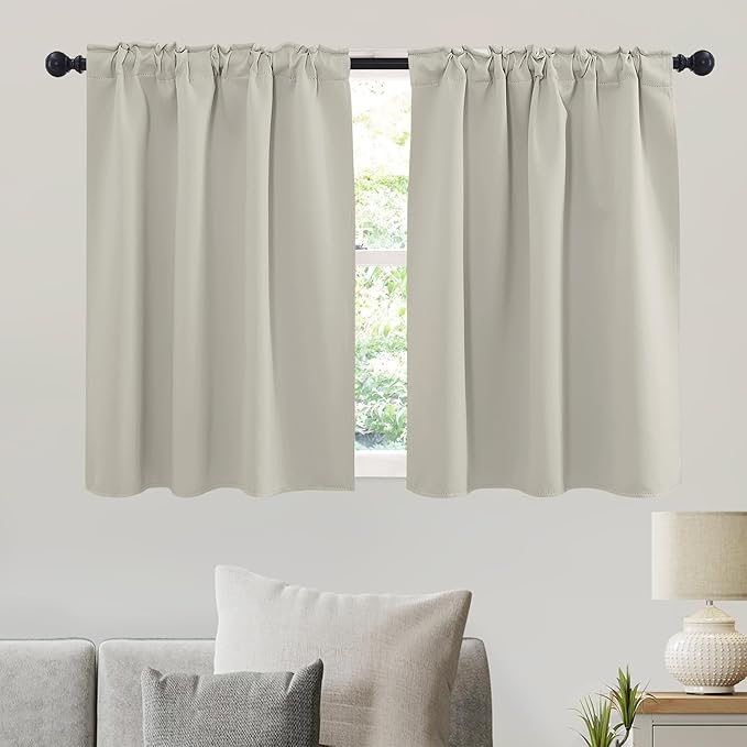 RYB HOME Small Window Curtains Blackout, Privacy Thermal Insulating Drapes