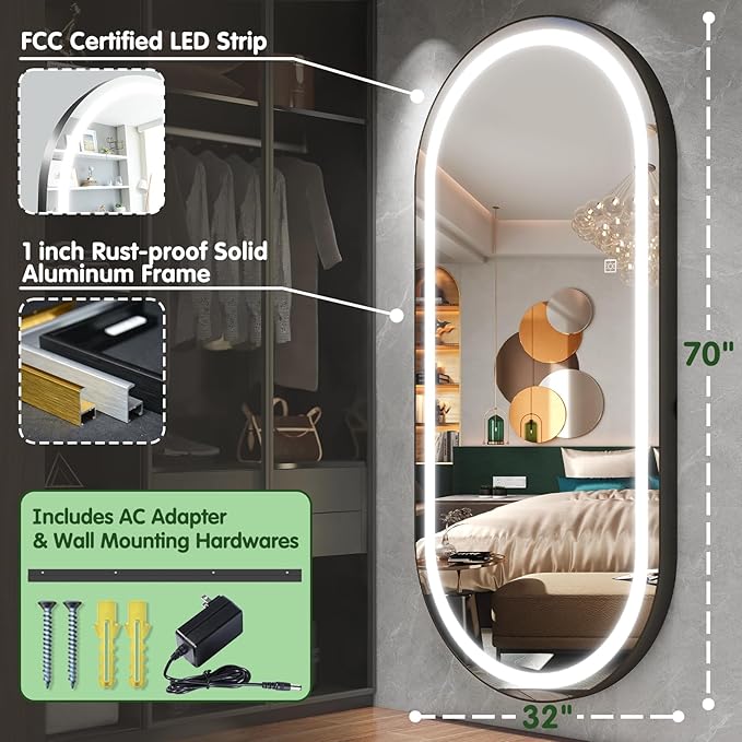FENNIO 71" x 32" Large Wall Mounted Mirror