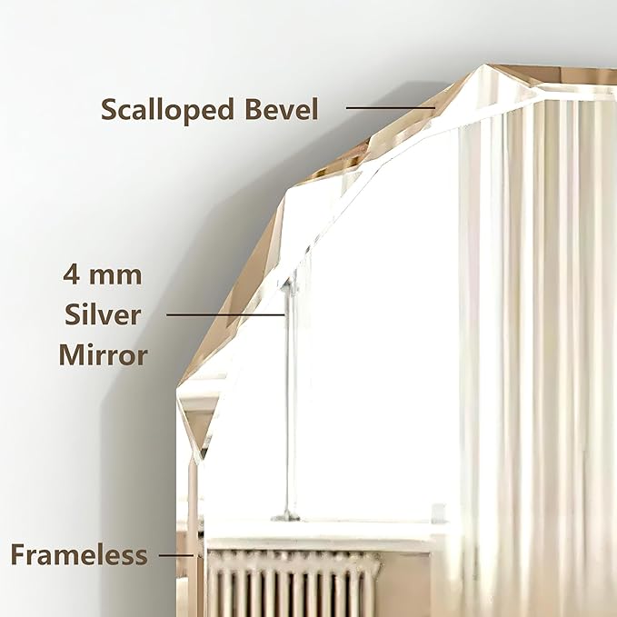Bathroom Mirrors for Over Sink, Round Frameless Mirrors for Wall, 30x36 Inch