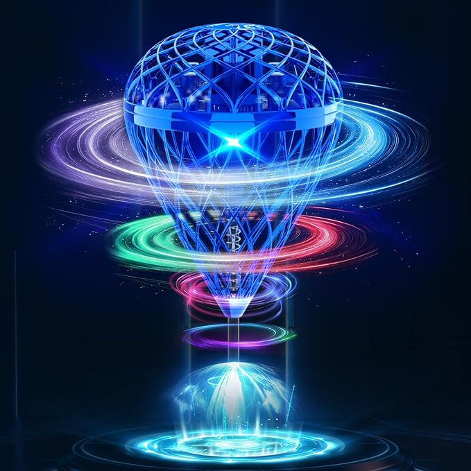 Magical Flying Ball,Flying Toy for Kids with Motion-Control & 3D Flip,USB Rechargeable Cool Hover Bouncing Spinner Gift for Boys Girls Teens Ages 8 9 10 11 12 Years Old (Blue)