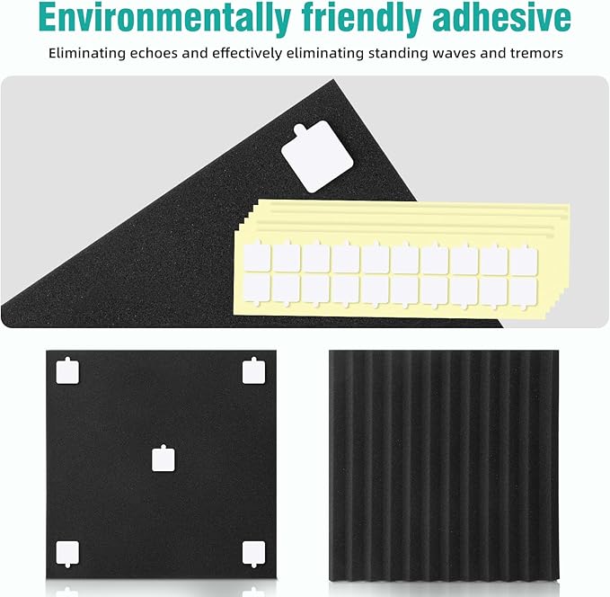 50 Pack Acoustic Foam Panels 1" X 12" X 12" Wedge Soundproof Studio Foam
