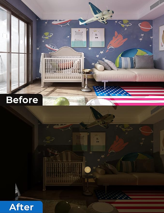 Sumobaby Blackout Curtains for Bedroom Portable 22"x40", No Drill Blackout