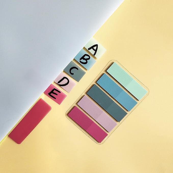 ELII 300 PCS Sticky Index Tabs 2 Inch Book Tabs Writable and Repositionable Page Markers File Tabs Self Adhesive, Labels for Pages Notebooks