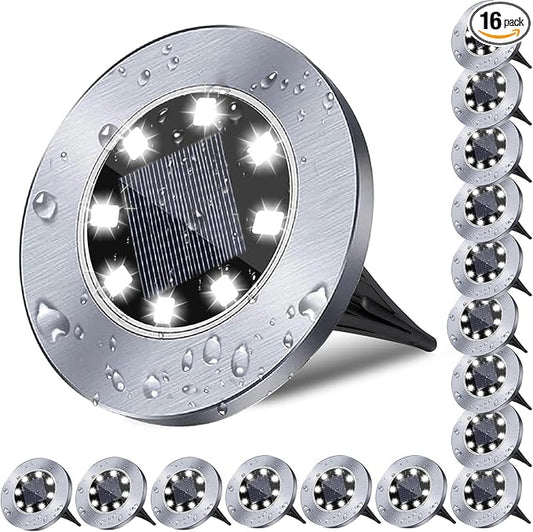 Rayolon Solar Ground Light, Waterproof Solar Garden Lights, Upgraded Outdoor Garden Waterproof Bright in-Ground Light, Landscape Lights for Pathway,Yard,Deck,Lawn,Patio,Walkway
