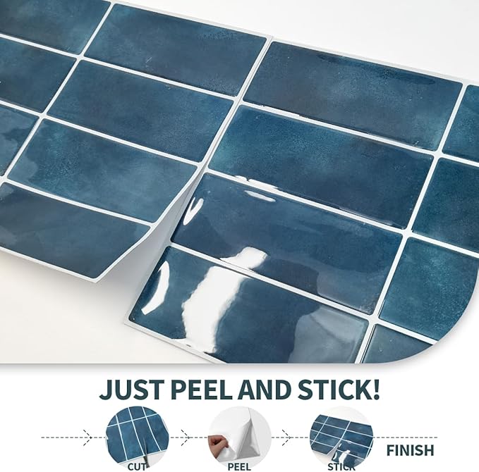 Peel and Stick Backsplash 3D Wall Tiles, Self-Adhesive, Oil Proof, Waterproof