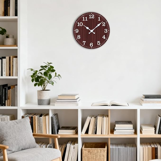 Wall Clock, Modern Wall Clocks Battery Operated, Silent Non Ticking Small
