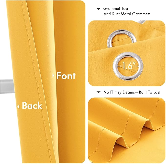 MIULEE Blackout Curtains for Bedroom Living Room 2 Panels, Thermal Insulated