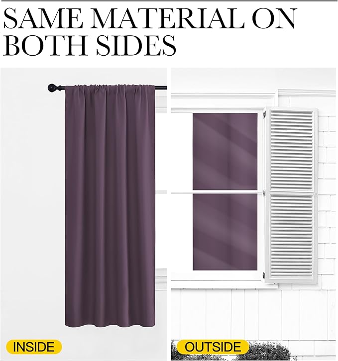 NICETOWN Blackout Curtains for Living Room, 2 Panels, 42 by 63, Darkening