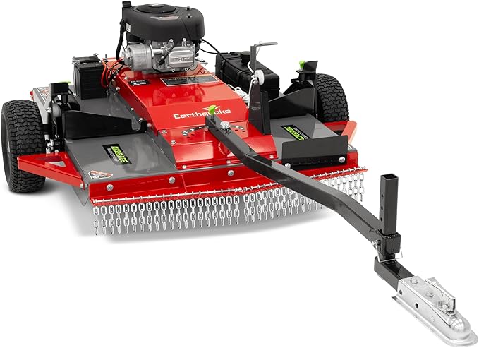 Earthquake Acreage Tow-Behind Mower, 44â Steel Deck, 17.5HP Briggs & Stratton, Electric Start w/Battery, Manual Blade Lever, Adjustable Tow & Height, 2â Ball, Model 42795