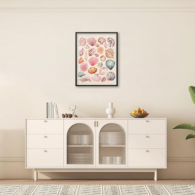 Pink Seashell Posters Coastal Cowgirl Canvas Wall Art Trendy Beach Starfish