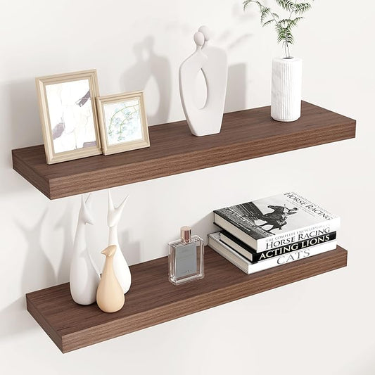 Venusmiles Floating Shelves for Wall 24 inch Long, Engineered Wood Wall Shelves