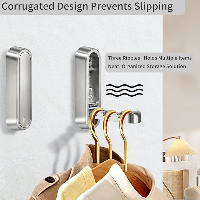 4PCS Foldable Wall Hooks, Flip Down Design