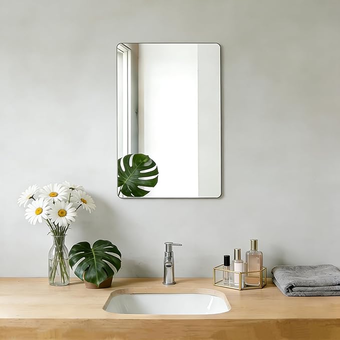 Frameless Mirror, Rectangle Bathroom Mirror