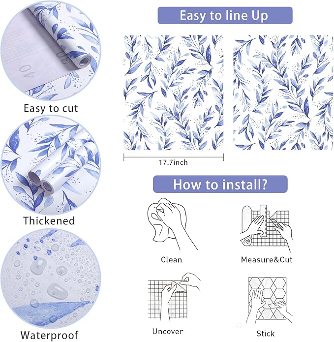Livebor Leaf Peel and Stick Wallpaper Olive Leaf Contact Paper 17.7inch x