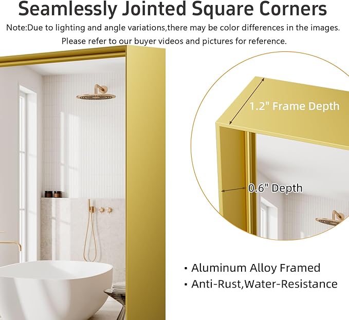 22x30 Inch Gold Bathroom Mirrors