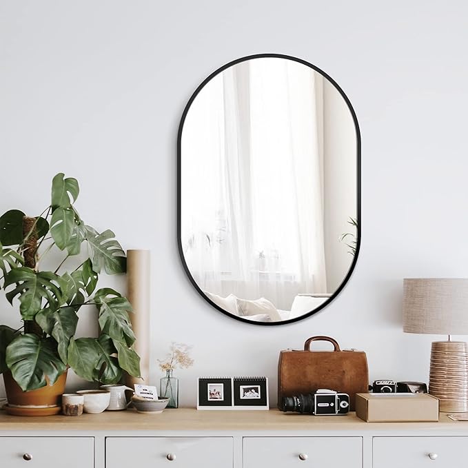 Bathroom Mirror for Wall, Metal Framed Vanity Mirror