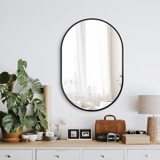 Bathroom Mirror for Wall, Metal Framed Vanity Mirror