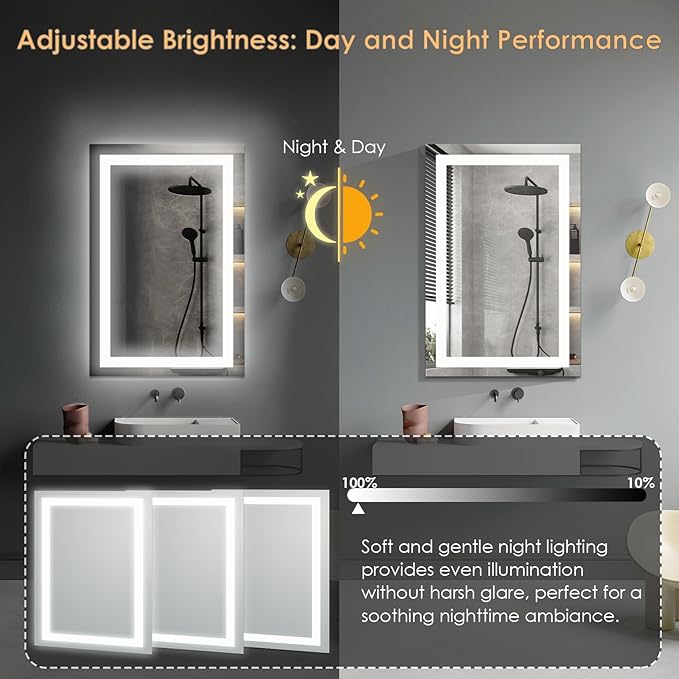 16×24 inches LED Bathroom Mirror, Bathroom Vanity Mirror