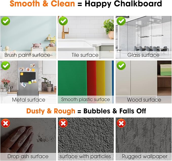 Chalkboard Wallpaper Peel and Stick, 35.4"x118.1" Blackboard Contact Paper Self
