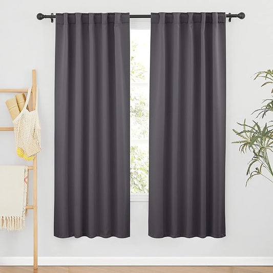 RYB HOME Blackout Grey Curtains