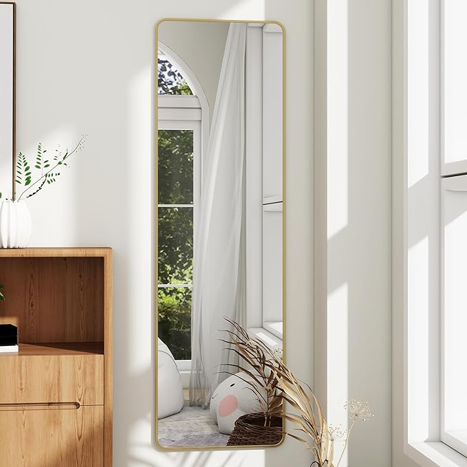 Full Length Door Mirror 14x48, Metal Frame