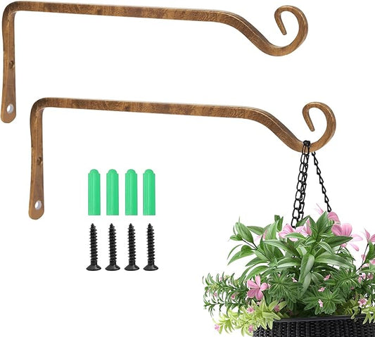 Jardim 2 Pack 10 Inch Premium Decorative Metal Iron Wall Hangers