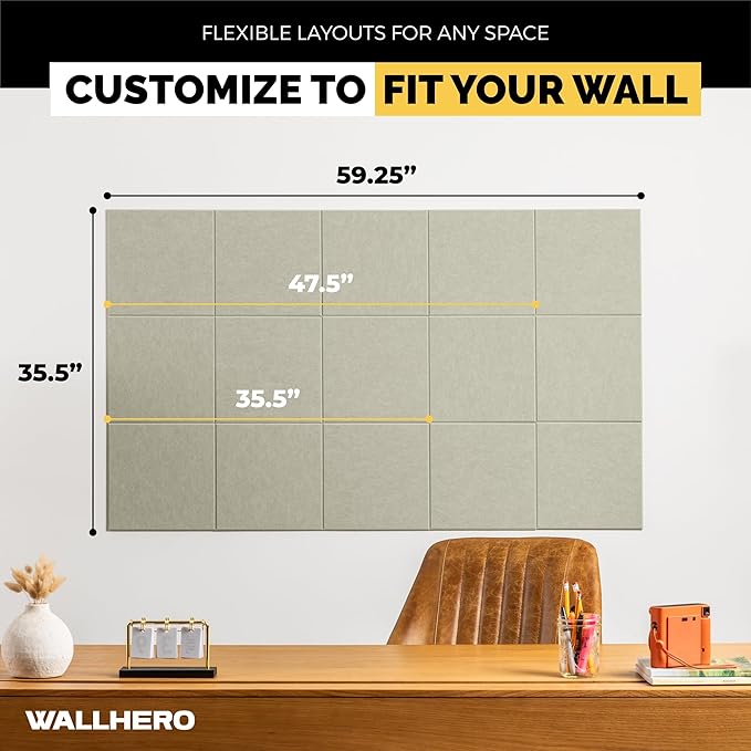 WALLHERO Corkboards for Wall, Pin Up Board, Office Board for Wall, Big Bulletin
