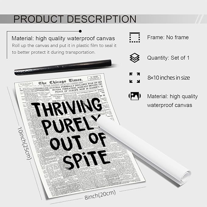 noxozoqm Black And White Newspaper Poster Fashion Fun Motivational Quote Wall