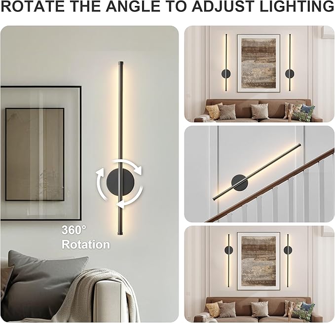 Battery Operated Modern Wall Sconces Set of Two, Rechargeable Wireless Wall