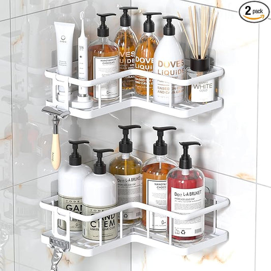 YASONIC Shower Caddy Corner, No Drilling Shower Organizer Corner