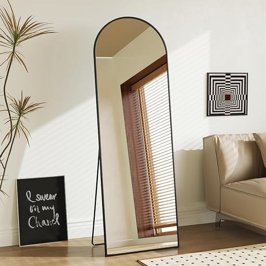 Sweetcrispy 58"x19" Arched Full Length Mirror, Leaning or Standing Full Body