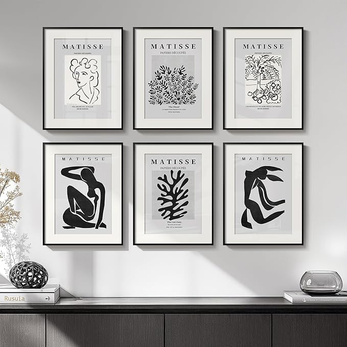 Framed Matisse Wall Art for Living Room, Abstract Aesthetic Pictures for Bedroom
