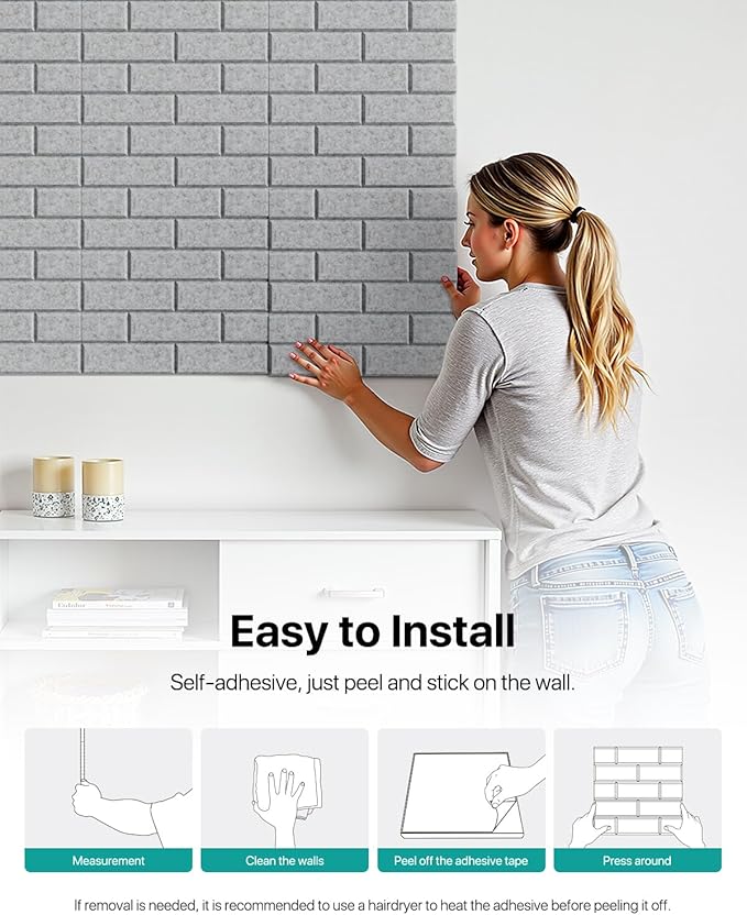 Soundproof Wall Panels Self-adhesive, 18 Pack Acoustic Panels Sound Absorbing