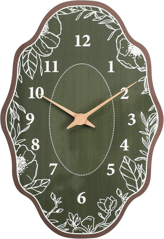 Mid Century Retro Irregular Shape Wall Clock, Silent Non-Ticking Battery