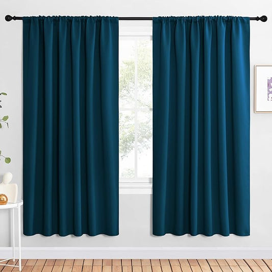 NICETOWN 2 Panels Blackout Curtains, Rod Pocket Window Curtains Room Darkning