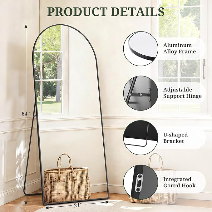 Mirror Full Length 64"x21" Full Body Floor Mirror
