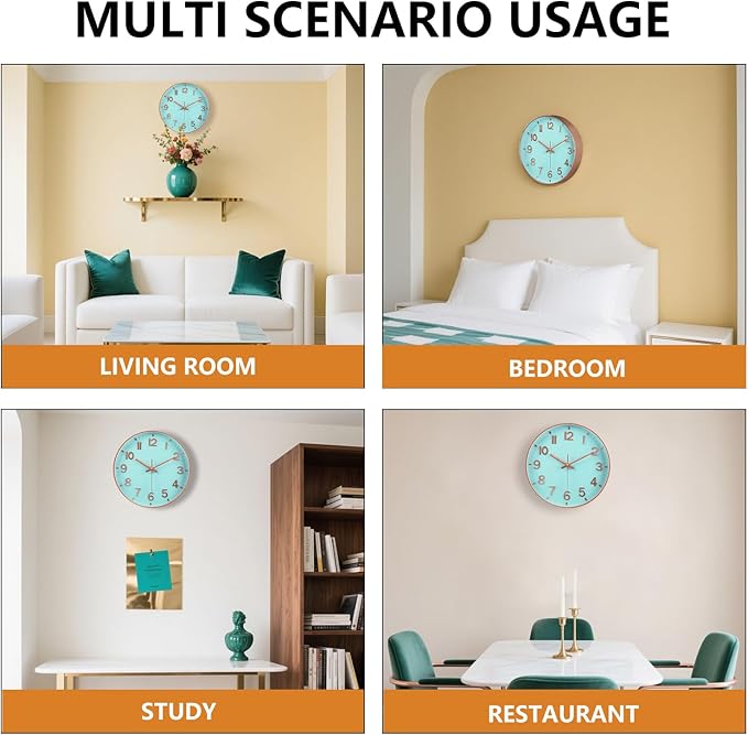 Wall Clocks Battery Operated, 12 Inch Non Ticking Digital Wall Clock, Silent