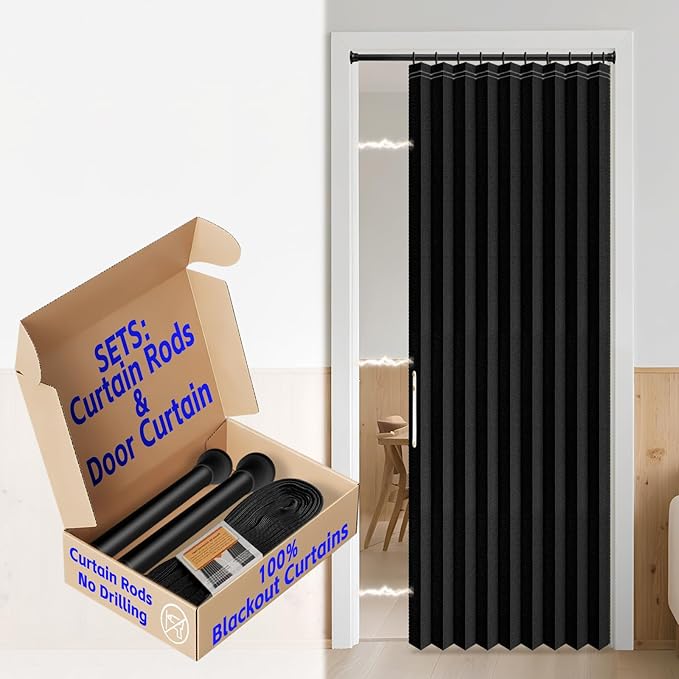 AJAZZ Blackout Sliding Door Curtains