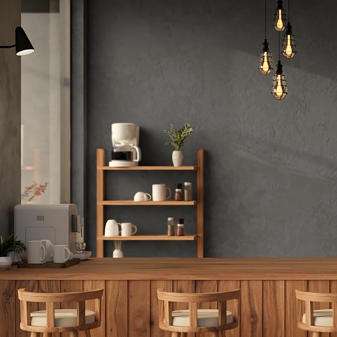 WADILE Black Gray Concrete Wallpaper 15.7 in * 708 in, Cement Contact Paper 3D
