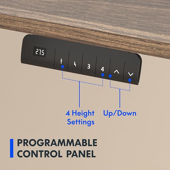 FLEXISPOT E3 Dual Motor Electric Standing Desk 55 x 28 Sit Stand Up Desk, Holds 220 lbs, Adjustable Height w/ Memory Presets, One-Piece Brown Wood Grain Desktop & Black Frame, Ships in 2 Boxes