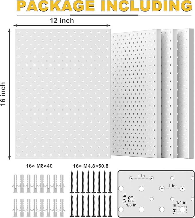 Ultrawall Metal Pegboard Panels, Pegboard Wall Organizer, Peg Boards