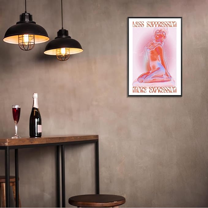 Spiritual Affirmation Art Poster Pink Woman Canvas Wall Art Aesthetic Pictures