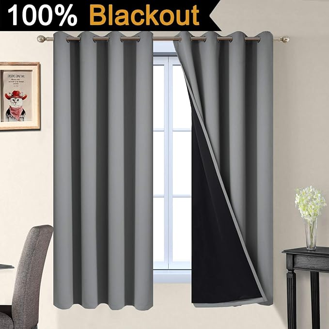 Yakamok Soft and Smooth Full Shading Curtains, 100% Blackout Curtains