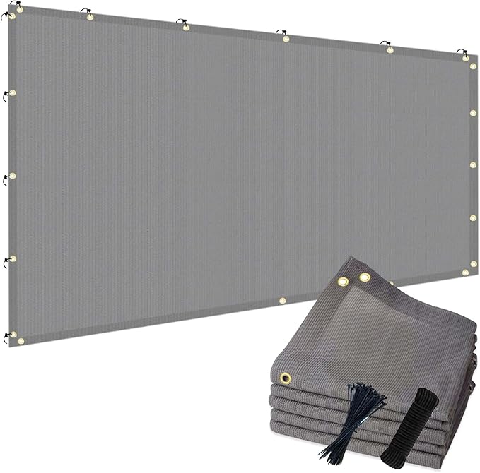 90% 6x8ft Sun Shade Cloth for Outdoor Deck Backyard Patio Garden Pergola Cover Canopy Gray