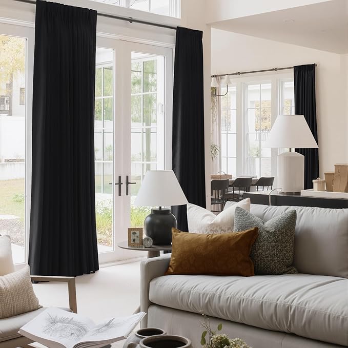 NICETOWN Insulated Black Out Velvet Curtains