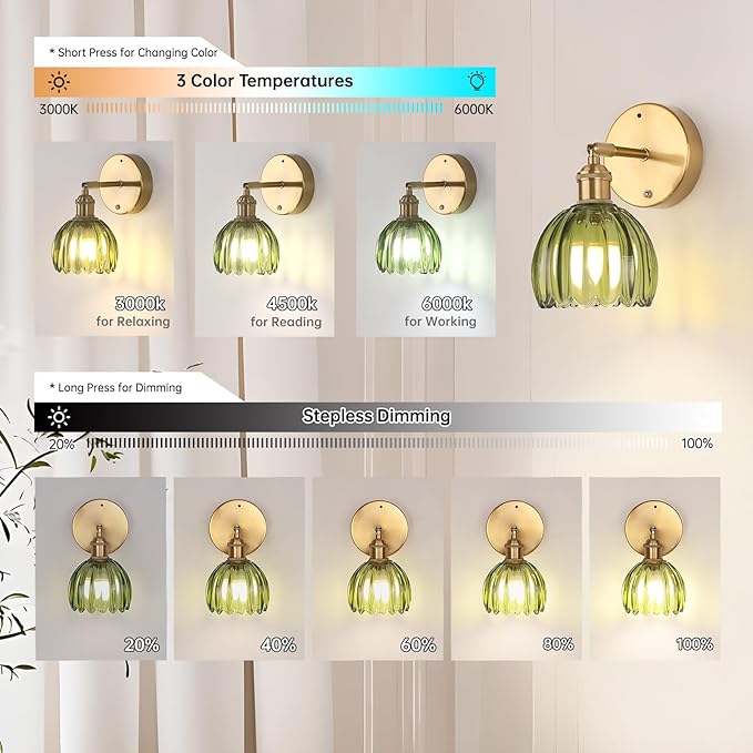 Shenmoyl Battery Operated Vintage Wall Sconces