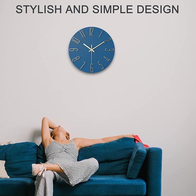 wall Clock, Silent Clock, wall Clocks Battery Operated， 12 inch Modern wall