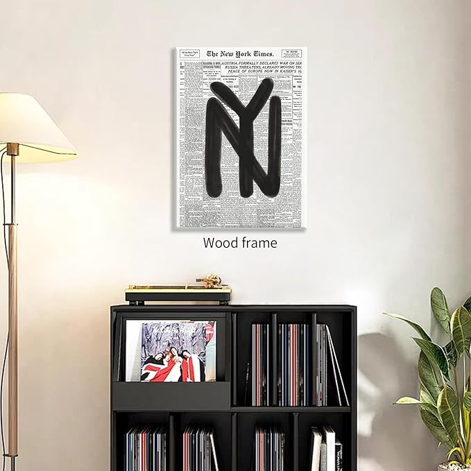 Black and White Newspaper Wall Art Vintage New York City Poster Trendy